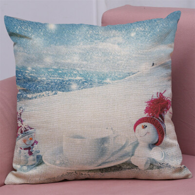 

Gobestart New Christmas Cotton Linen Pillow Case Sofa Cushion Cover Home Decor