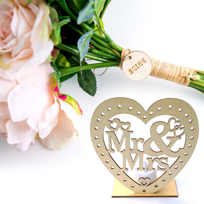 

Gobestart Wedding Supplies Heart-shaped Wooden Ornaments With LED Lights Wedding Party