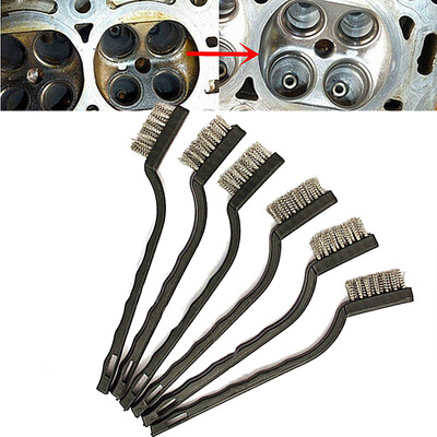 

6PCS Steel Brush Small Cleaning Brushes Wire Rust Sparks Wheels Scrub 180mm New