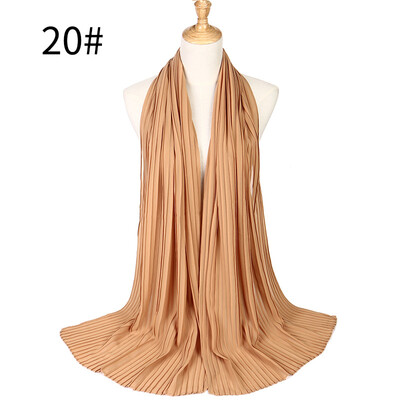 

Pearl Chiffon Pleated Muslim Womens Headscarf Wholesale 2018 Huis Costumes Wrinkled Hot Headscarf MSL022