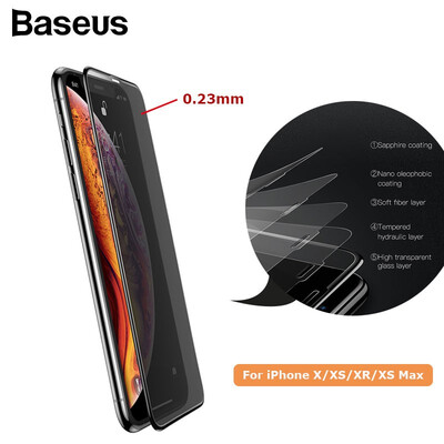 

Baseus 023mm curved-screen tempered glass screen phone protector film for iPhone XXSXRXS Max with anti-spy