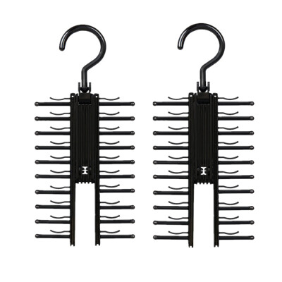 

Siaonvr 2 Pcs Cross X Hangers Tie Belt Rack Organizer Hanger Non-Slip Clips Holder Black