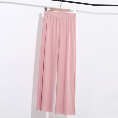 

Fashion Women Leisure High Waist Trousers Loose Pants Pure Color Long Pants