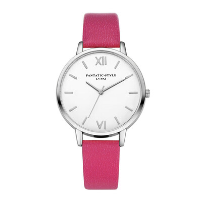 

Minimalism Womens Watches Scale Dial Ladies Quartz Wristwatch Simple Leather Strap Clock Luxury Lvpai Reloj Mujer
