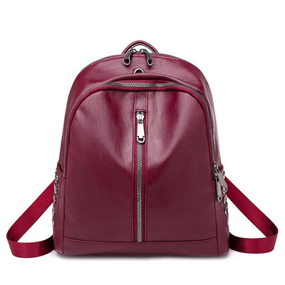 

NovelTeez Womens PU backpack bark pattern European&American fashion ladies backpack solid color wild anti-theft female bag
