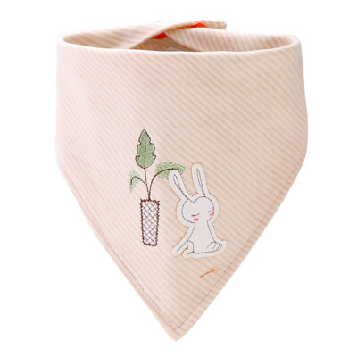 

4630cm Childrens Color Cotton Saliva Towel Baby Cartoon Pattern Triangle Towel Double Double-Sided Double Button Bib