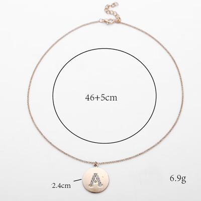 

New Tiny Gold Heart Crystal Letter Necklace Initials Name Necklaces Personalized Pendant for women girls best birthday gift
