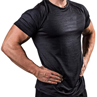 

Mens Slim Fit O Neck Short Sleeve Muscle Tee Shirts Casual T-shirt Tops Blouse