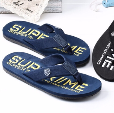 

Outdoor fashion mens flip flops fashion letters slip rubber beach slippers