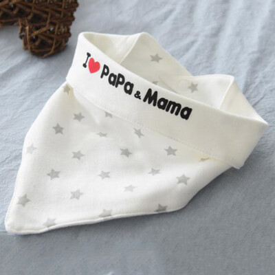 

2Pcs Infant Baby LOVE PAPA MAMA Bandana Bibs Baby Feed Saliva Triangle Towel