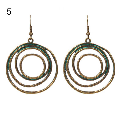 

Vintage Hollow Spiral Circle Charm Women Hook Earrings Banquet Jewelry Gift