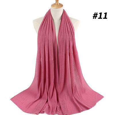 

Monochrome pleated pearl chiffon national womens headscarf new 22 color Muslim solid color hijab manufacturers