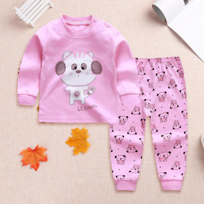 

Kid Girls Cute Cat Clothes Set 2pcs Autumn Soft T-shirt Pants Home Outfits