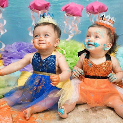 

Newborn Baby Girl My 1st Birthday Paillette Romper Tulle Dress Outfit Clothes