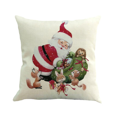 

〖Follure〗Christmas Cotton Linen Sofa Car Home Waist Cushion Cover Throw Pillow Case