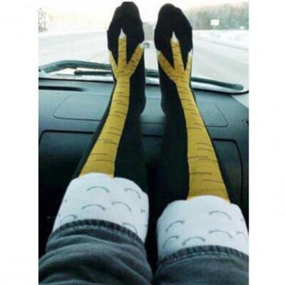 

Funny 3D Chicken High Socks Cartoon Animals Thigh Stockings Creative Womens Mens