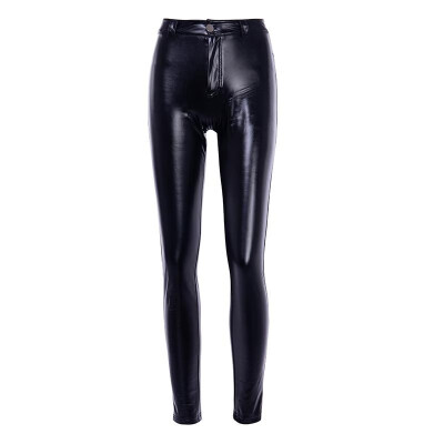 

Sexy Women Punk Bodycon PU Leather Pants Push Up Hip High Waist Skinny Club Leggings Tights Black