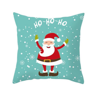 

Christmas Peach Skin Pillowcase Green Cartoon Sofa Pillowcase Xmas Home Decor