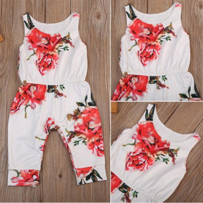 

Toddler Infant Girls Sleeveless Romper Jumpsuit Playsuit Outfits Clothes 6-24M