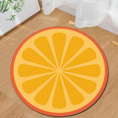 

Toponeto Fashion Simulated Fruit Round Flannel Bathroom Kitchen Carpet 80cm