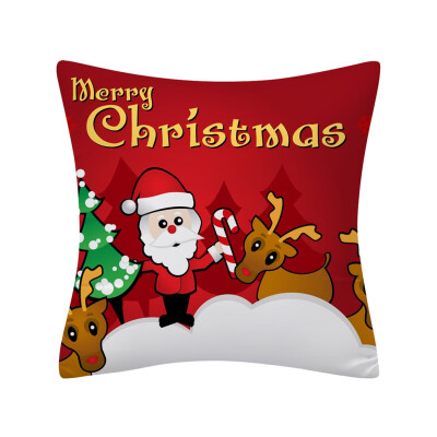 

Tailored Christmas Pillow Case Glitter Polyester Sofa Throw Cushion Cover Home Decor