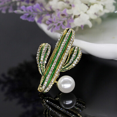 

Fashion Flower Leaf Brooch Pins Cactus Plant Women Wedding Bouquet Jewelry Gift