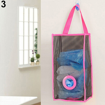 

Breathable Mesh Hanging Kitchen Garbage Bag Storage Packing Shopping Bag Organiser