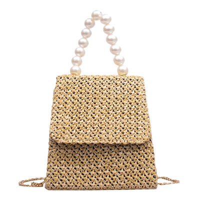 

Pearls Shoulder Messenger Handbags Women Weaving Chain Small Crossbody Bags