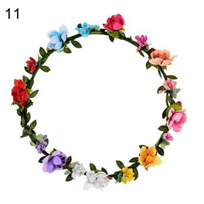 

Girls Faux Flower Hair Headband Garland Wreath Wedding Party Bride Headpiece