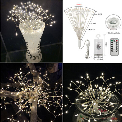 

Gobestart Firework Lights LED String Lights 8 Modes Dimmable Fairy Lights with Remote Cont