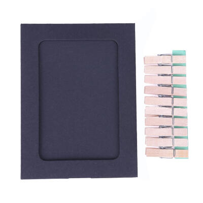 

10 Sheet Hanging Paper Frame Decor Photo Wall Hemp Rope Clips 4 inches