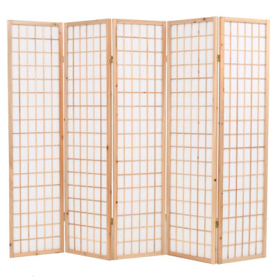 

Folding 5-Panel Room Divider Japanese Style 787"x669" Natural