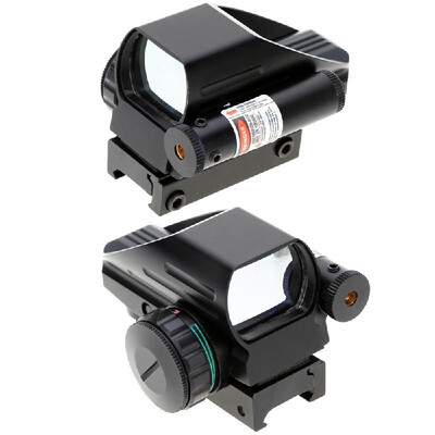 

1X33 Red Green Dot Sight Scope Illuminated Tactical Laser Riflescope Hunting Optics Reflex Lens with Tail Switch