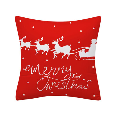 

Siaonvr Christmas Pillow Case Glitter Polyester Sofa Throw Cushion Cover Home Decor
