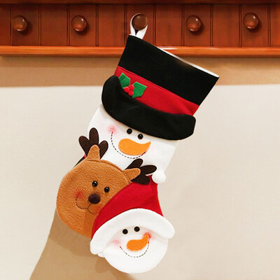 

Toponeto Candy Bag Christmas Gifts Tree Ornament Stocking Santa Claus Snowman Sock Decor