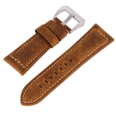

Leather Padded Vintage Watch Band Brushed Tang Buckle For Men