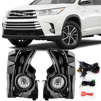

for 2017 2018 Toyota Highlander Clear Fog Light Front Bumper LampsWiringSwitch