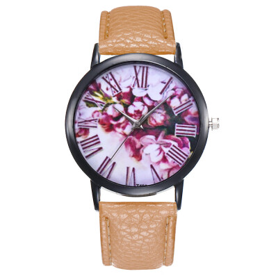 

Womens Watch Printed Flower Print Analog Alloy Watches Causal Quartz Analog Wristwatch relogio masculino Dropshipping &Ff