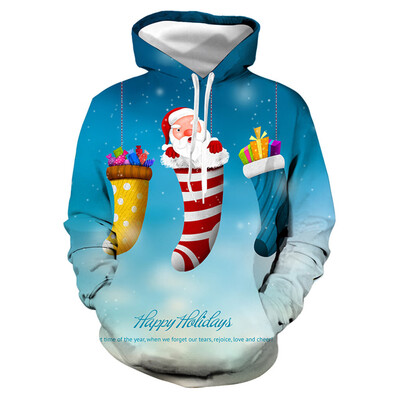 

Toponeto Mens Casual Christmas Lover 3D Print Party Long Sleeve Hoodie Top Blouse