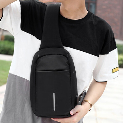 

Tailored Rechargeable USB Anti-thief Shoulder Bag Backpack One Shoulder Bag BK