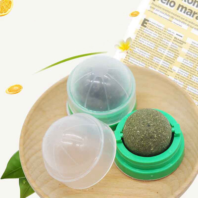 

Indoor Cat Natural Snacks Natural Catnip Rotate Ball Snacks Licking Sugar Toy Kitten Healthy Treats Rotated Catnip Ball