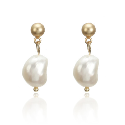 

F37 Modern Womens Drop Earrings 2019 Irregular Special-shaped Gold Pearl Earrings Drop Earrings Fashion Jewelry Gift