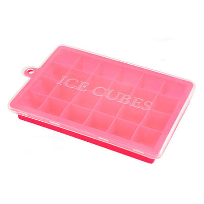 

24 Grids Silicone Ice Cube Mold Tray DIY Ice Cream Dessert Mould with Cover