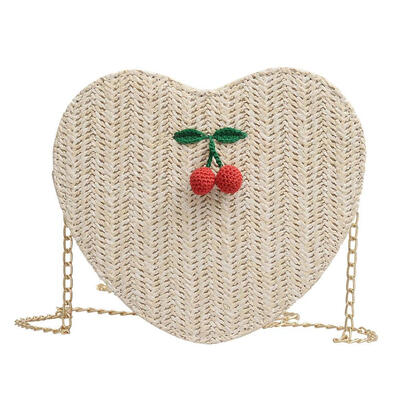 

Heart Shape Woven Handbag Women Straw Summer Beach Shoulder Messenger Bags