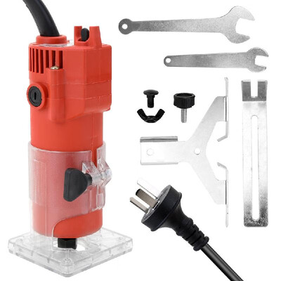 

Electric Hand Trimmer Router Wood Carving Machine Flip Board Woodworking Milling Engraving Slotting Trimming Aluminum Alloy