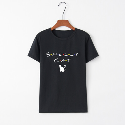 

Starmoon Fashion Women Casual Letter Cat Print Short Sleeve O-Neck Top Blouse T-Shirt