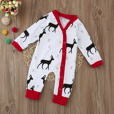 

Toddler Baby Boys Long Sleeve Deer Print Romper Jumpsuit Clothes Set