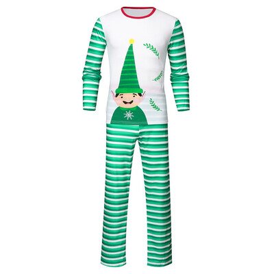 

Toponeto Christmas Man Daddy Striped Printed Top BlousePants Xmas Family Clothes Pajamas
