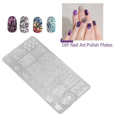 

Greensen 10pcs Metal DIY Nail Art Polish Plates Stamper Scraper Stamp Template Set Manicure Tool