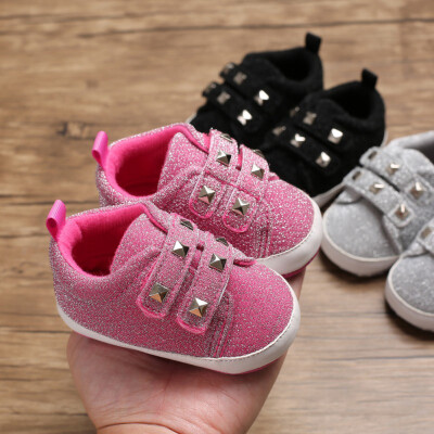 

Baby Girl Boy Casual Shoes Breathable Anti-Slip Rivet Design Shoes Toddler Soft Soled First Walkers